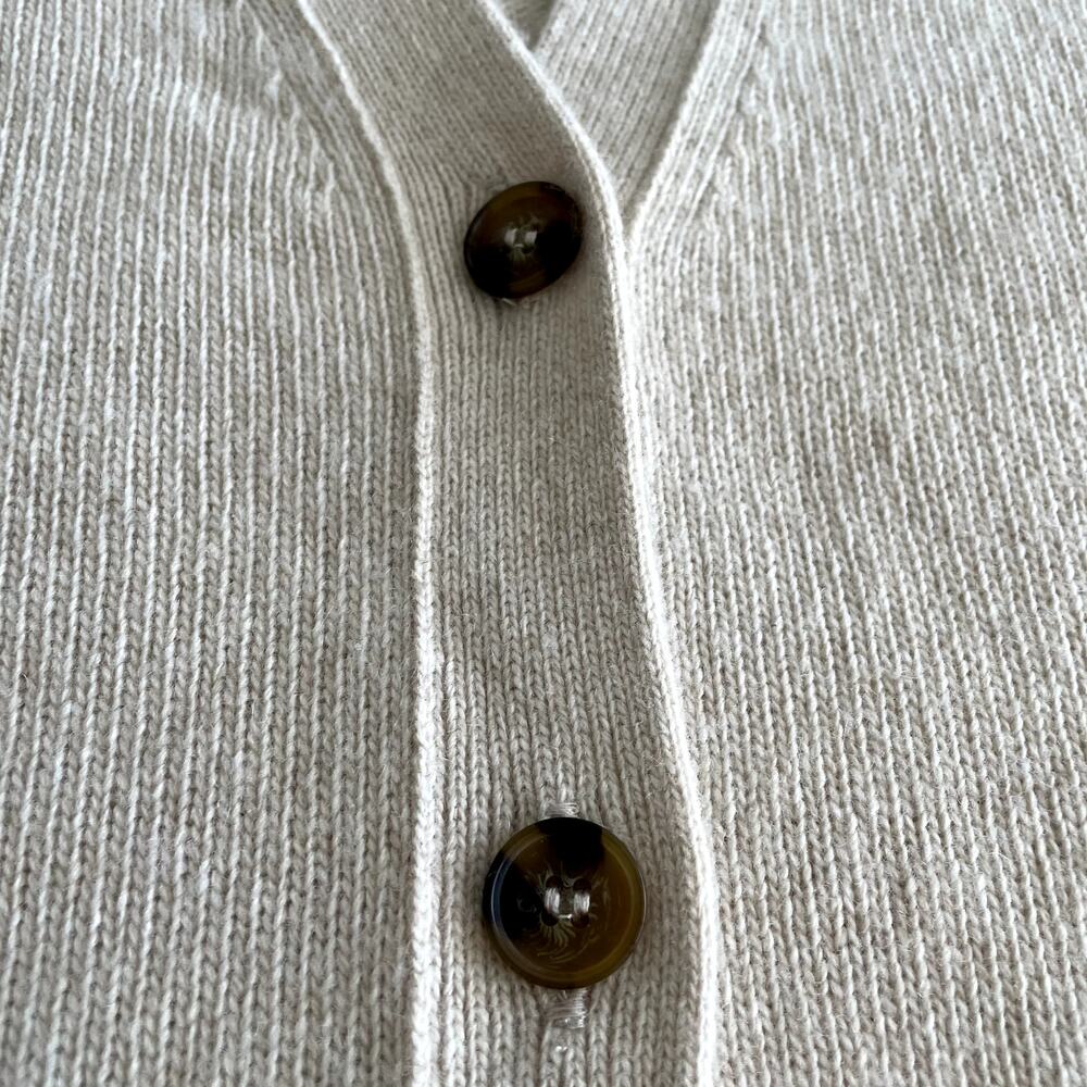Jenni Kayne Everyday Cardigan Oatmeal Wool Cashmere Small - Picture 9 of 15